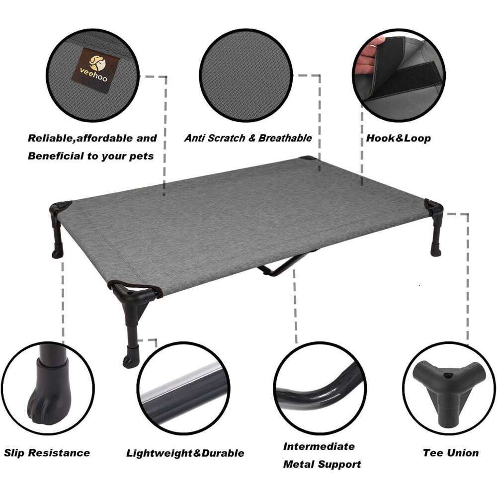 Coog Elevated Dog Bed, Portable Raised Pet Cot With Washable & Breathable Mesh, 49.0"L 33.0"W X 9.0"Th