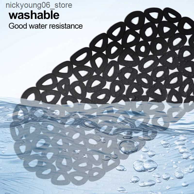 Non-Slip Bath Mats 1pc PVC Non-slip Bathroom Mat Quick Dry Foot Massage Waterproof Shower Mat with Suction Cup Soft And Comfortable bathtub Mat L24091