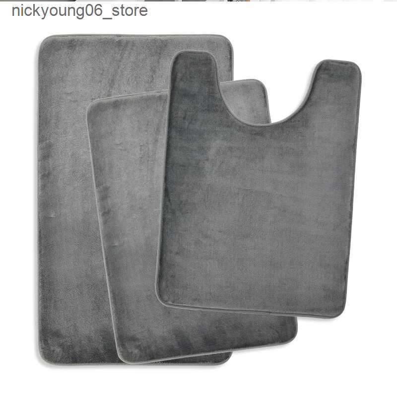 Non-Slip Bath Mats Three Piece Toilet Bath Floor Mat Shower Mat Bath Absorbent Mat Non Slip Carpet Soft and Comfortable Laundry Room. L240910