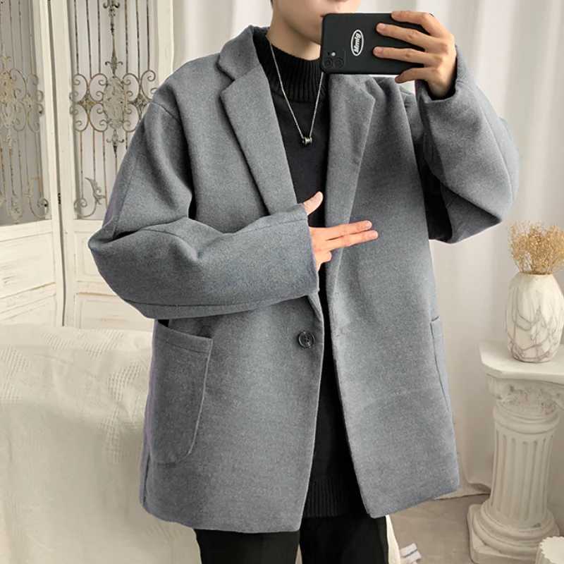 Blends Coat Thicker Winter Warm Gentle Ulzzang All-match Couple Clothes College Fashion Streetwear Handsome Popular Casual Solid LX241010