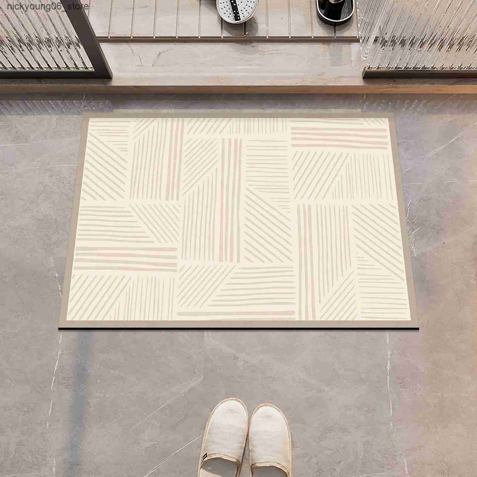 Non-Slip Bath Mats Luxury Diatomite Bath Mats Bathroom Anti Slip Foot Mat Super Absorbent Quick Dry Bathtube Carpet Toilet Rug Doormat Washable L24091