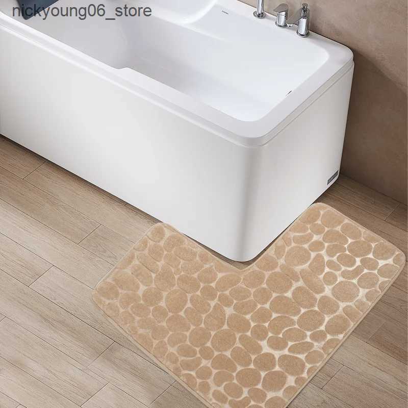 Non-Slip Bath Mats Bathroom RugL-Shaped Bath MatNon Slip Corner Shower MatWater Absorbent Soft Bath RugWashable Rug Carpet for Square Shower L240910