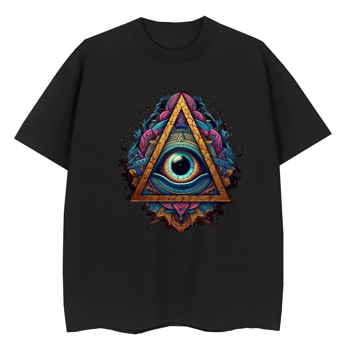 Fashion Casual T Shirts Women 230g Cotton Short Sleeve O-Neck Outdoor eye of the devil Tshirt for Man Woman Designer Nice Plus Size Custom Tee Shirt