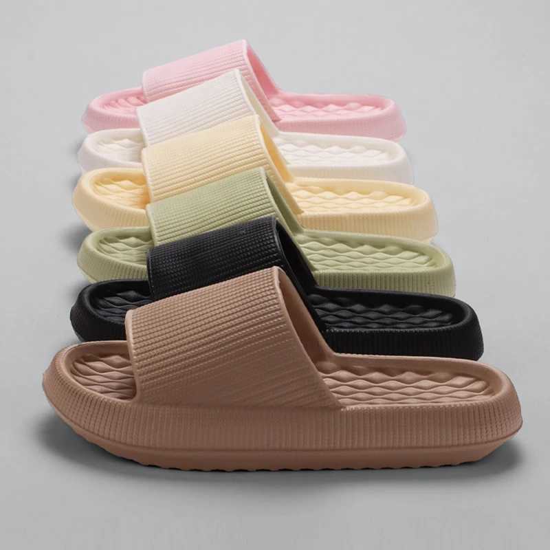 Lucyever 2024 Summer N-slip Soft Cloud Slippers Women Comfy Eva Thick Platform Slides Woman Couple Bathroom Home Flip Flops 45XJ250207