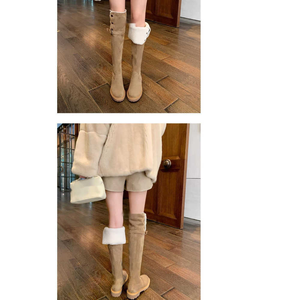 Plush Thick Heeled Fashion Boots Thigh High Heel Boots Over The Knee Boots Womens Long Martin Boots 240826