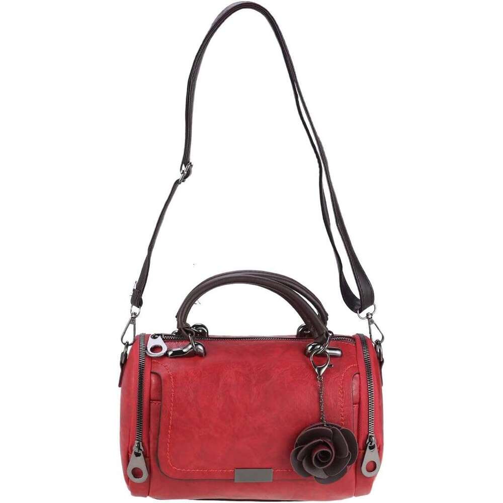 Crossbody Bag Boston Barrel Handbag with wer Pendant for Women