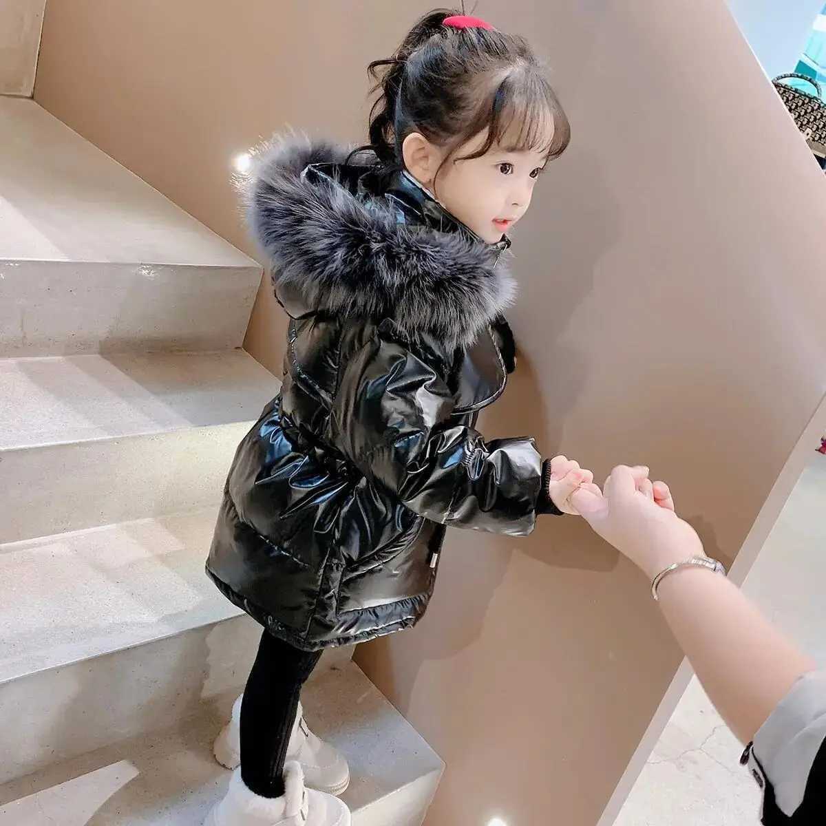 Down Coat New girl boy down jacket winter coat childrens clothing hooded windproof jacket 2-7 years cotton warm jacket H241010