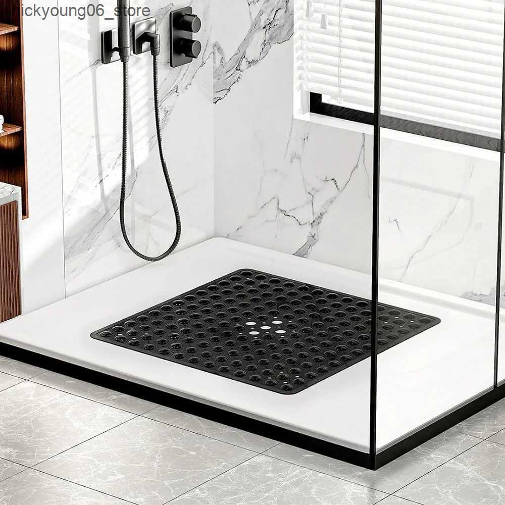 Non-Slip Bath Mats 1PC Square PVC Bubble Leak Hole with Suction Cup Shower Non-slip Mat Bath Non-slip Bath Mat Floor Mat L240910