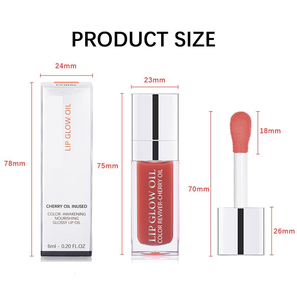 Fovcos Oil - Moisturizing and Tonifying Lip Gloss Cream, Cherry Color