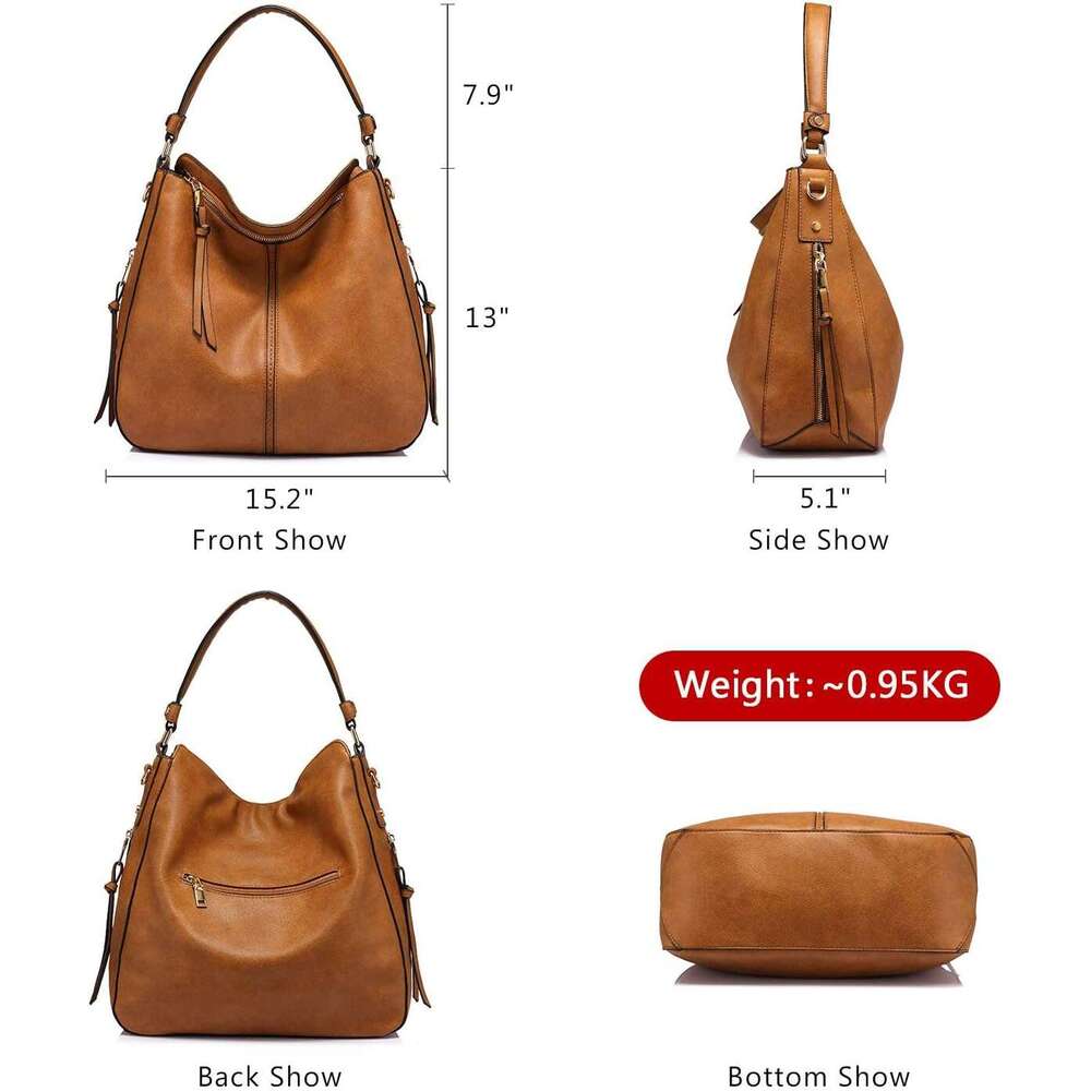 Handbags for Women Large Ladies Hobo bag Bucket Purse Faux Leather