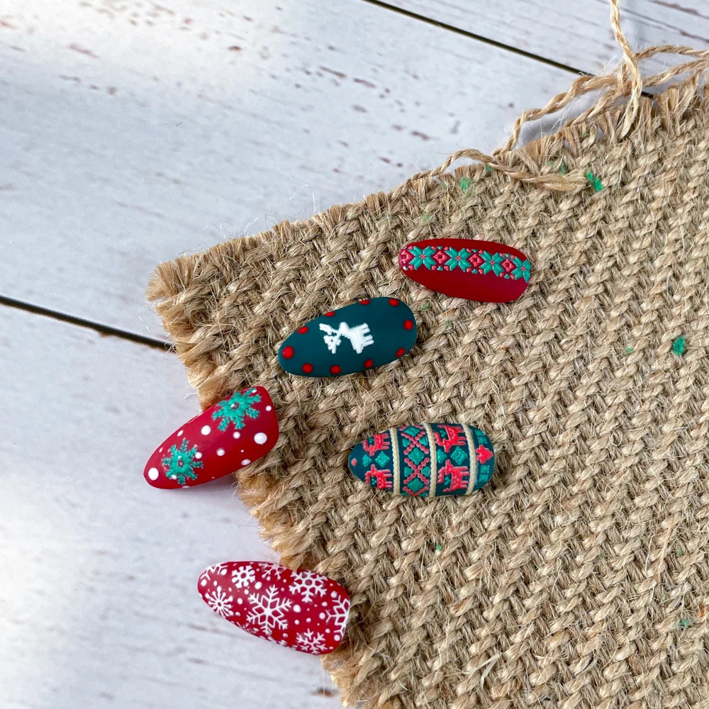 Christmas Cute Sweater High Quality 5D Acrylic Carving Nail Stickers Sweater Snowflake Flower Pattern Nail Water Stickers Winter 241008