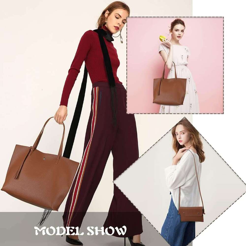 Women's Faux PU Leather Tote Shoulder Purses Bag for women, Big Capacity Tassel Handbag