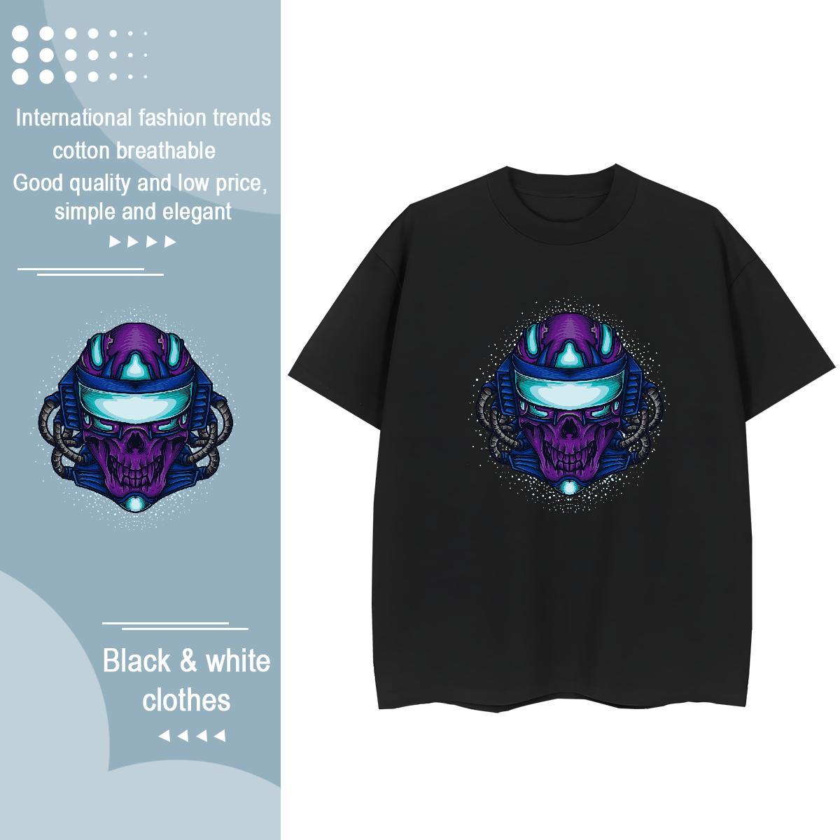 Designer Womens T Shirts 230g 100% Cotton Breathable Soft Summer Casual skull Lady T shirt Female DIY Printed Tees Shirts