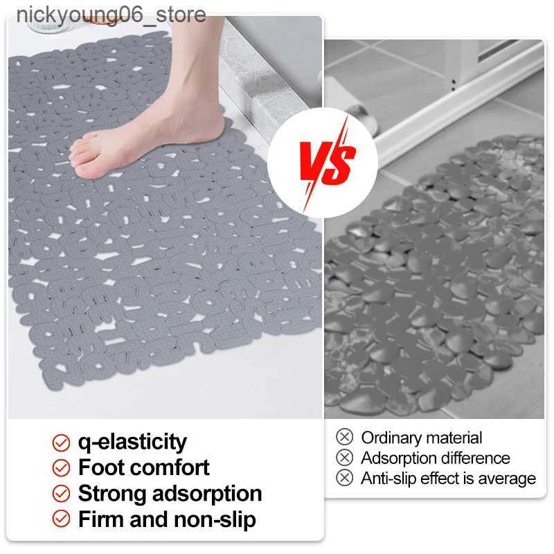 Non-Slip Bath Mats PVC Bathroom Alphabet Mats Anti Non Slip Bath Shower Massage Mat Rubber Strong Suction Bath Tub Mat Toilet Foot Mat L240910