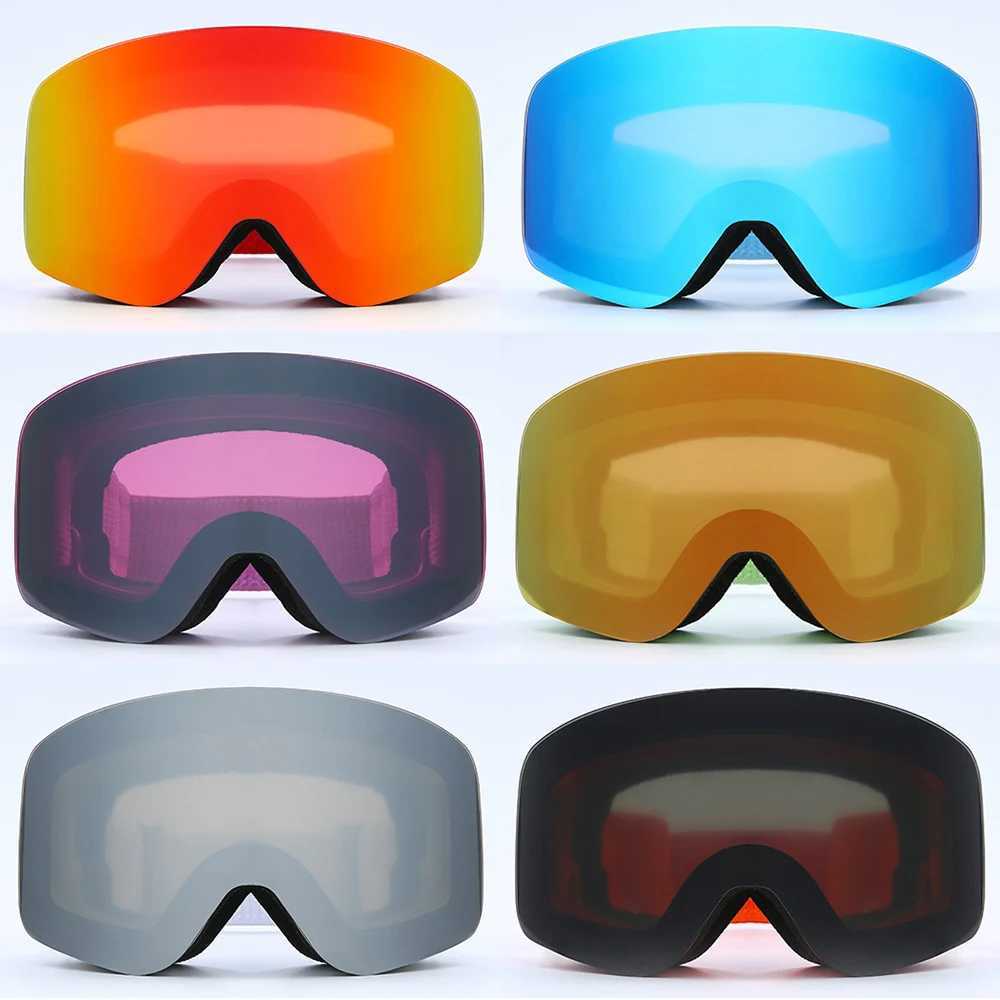 Magnetic quick replacement double-layer anti fog UV400 skiing goggles and snow sports goggles CL241010