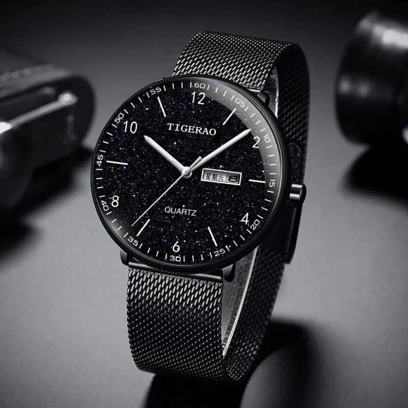 Luxury Mens Student Watches Campus Casual Trend Starry Sky Dial Wristwatch Ultra Thin Waterproof Night Light Watch reloj hombreX241010