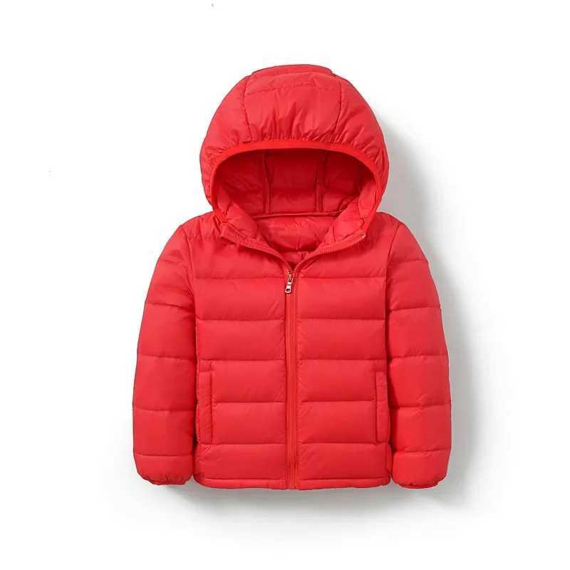 Down Coat High quality duck down jacket 2023 new ultra light hooded winter jacket suitable for boys and girls portable windproof fluffy park 14T H2410