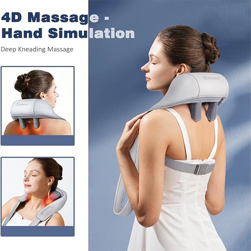 Neck massager with finger pressure neck and shoulder massage pillow used for neck trap back and leg pain relief electric massager 241008