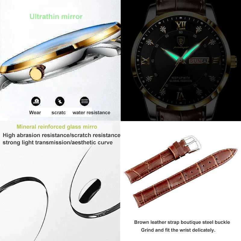 2024 Men Watches Waterproof Luminous Top Brand Luxury Leather Casual Sports Quartz Wristwatch Military Man Watch For Men relogioX241010
