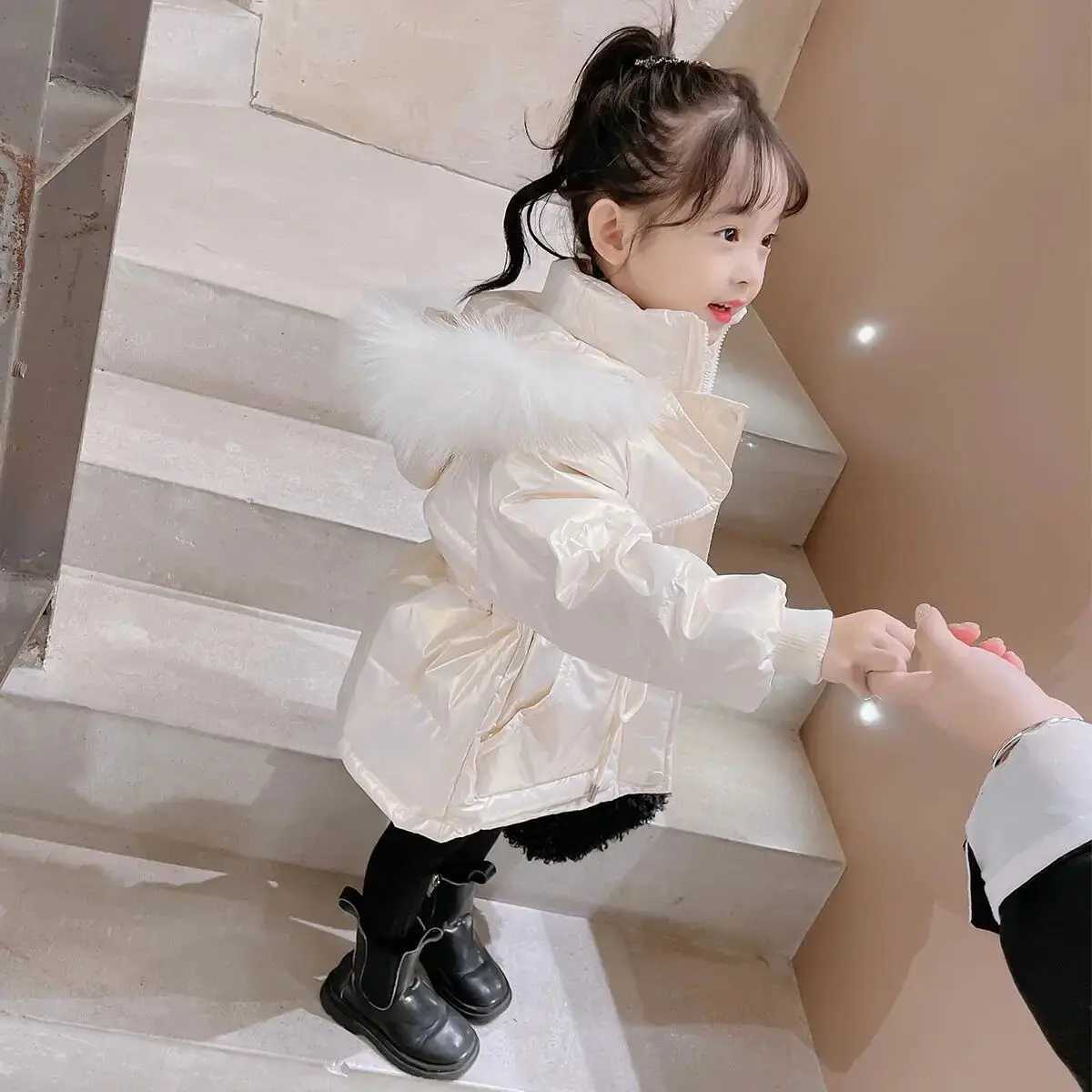 Down Coat New girl boy down jacket winter coat childrens clothing hooded windproof jacket 2-7 years cotton warm jacket H241010