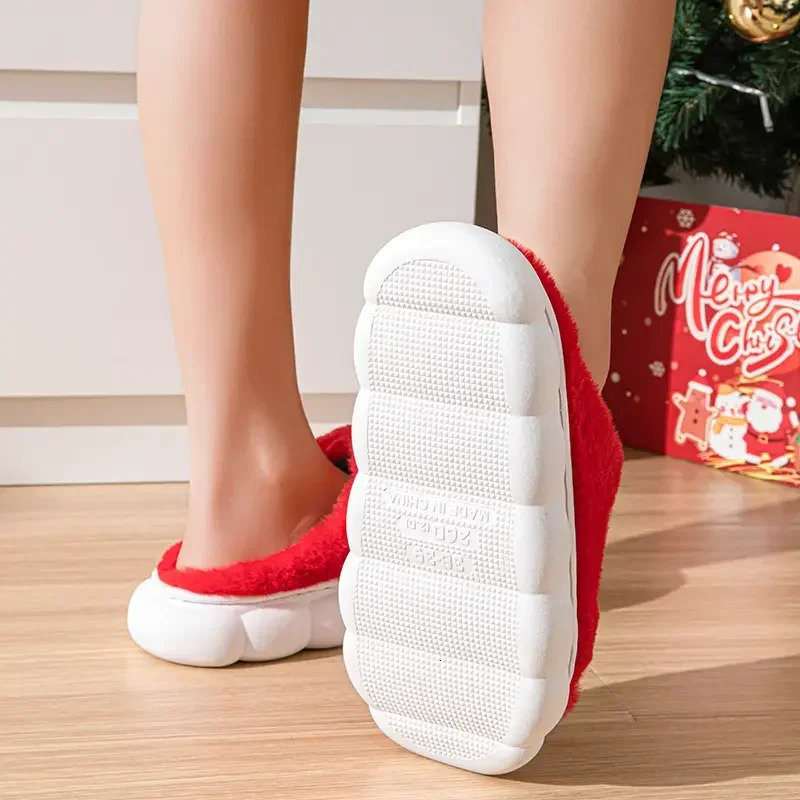 Christmas fashion snow warm home cotton slippers 241007