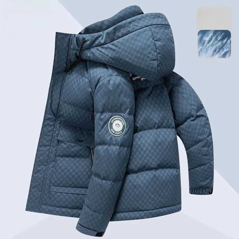 Men's Down Parkas 2024 New Men Down Jacket Winter Coat Short Leisure Loose Parkas Thicken Warm Fashion Outwear Hooded Handsome Overcoat Y241009O7