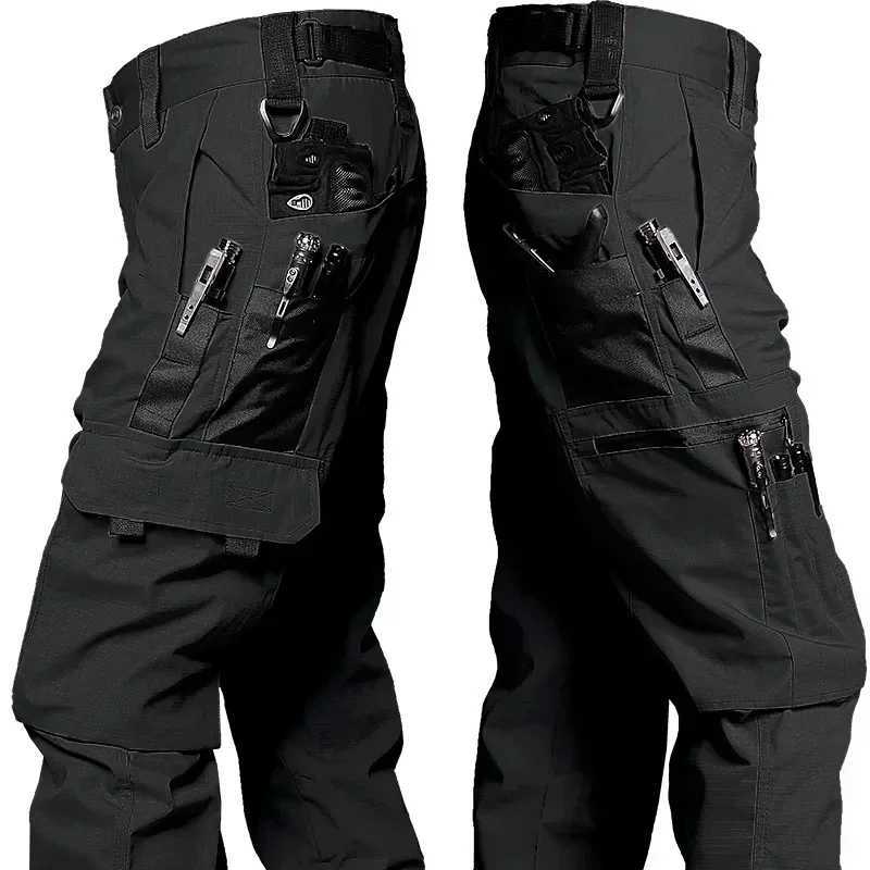 Tactical pants mens clothing waterproof pants mens combat pants multi pocket wear-resistant cargo pants hunting pants W241009