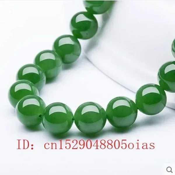 Natural Green Jade Beads Necklace Jadeite Jewelry Fashion Charm Accessories Hand-Carved Lucky Amulet Gifts for Women Her MenX241010