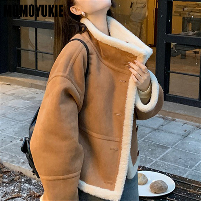 Women's Coat 2024 Autumn/Winter Korean Edition Casual Loose Versatile Turn-Down Collar Thickened Double-Faced Fur Jacket Clothes