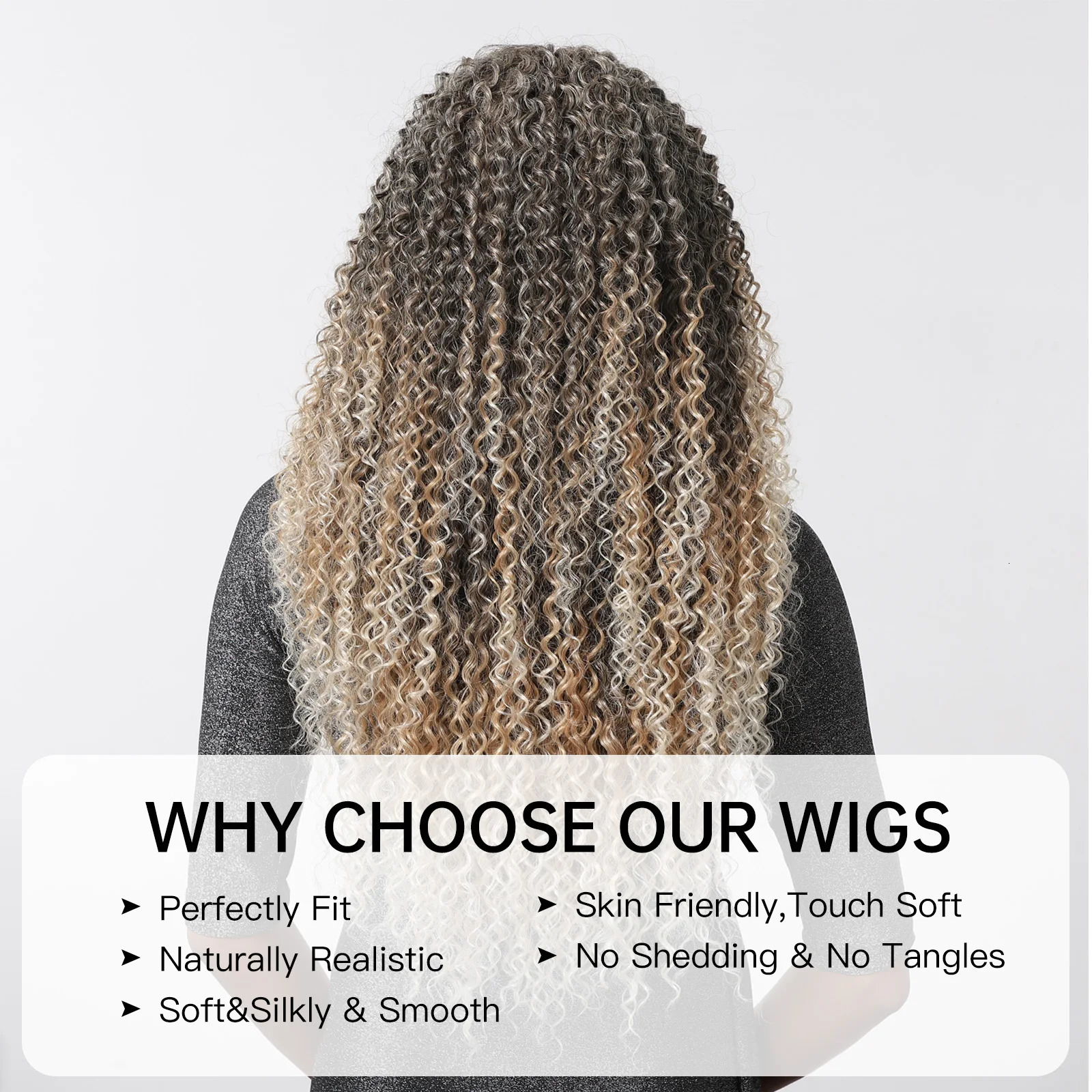 Long Twisted Curled African Lace Front Synthetic Wig Grey Golden Hair White Gold Wig Deep Curled Wig Black Brazilian Female T Part Lace 241007