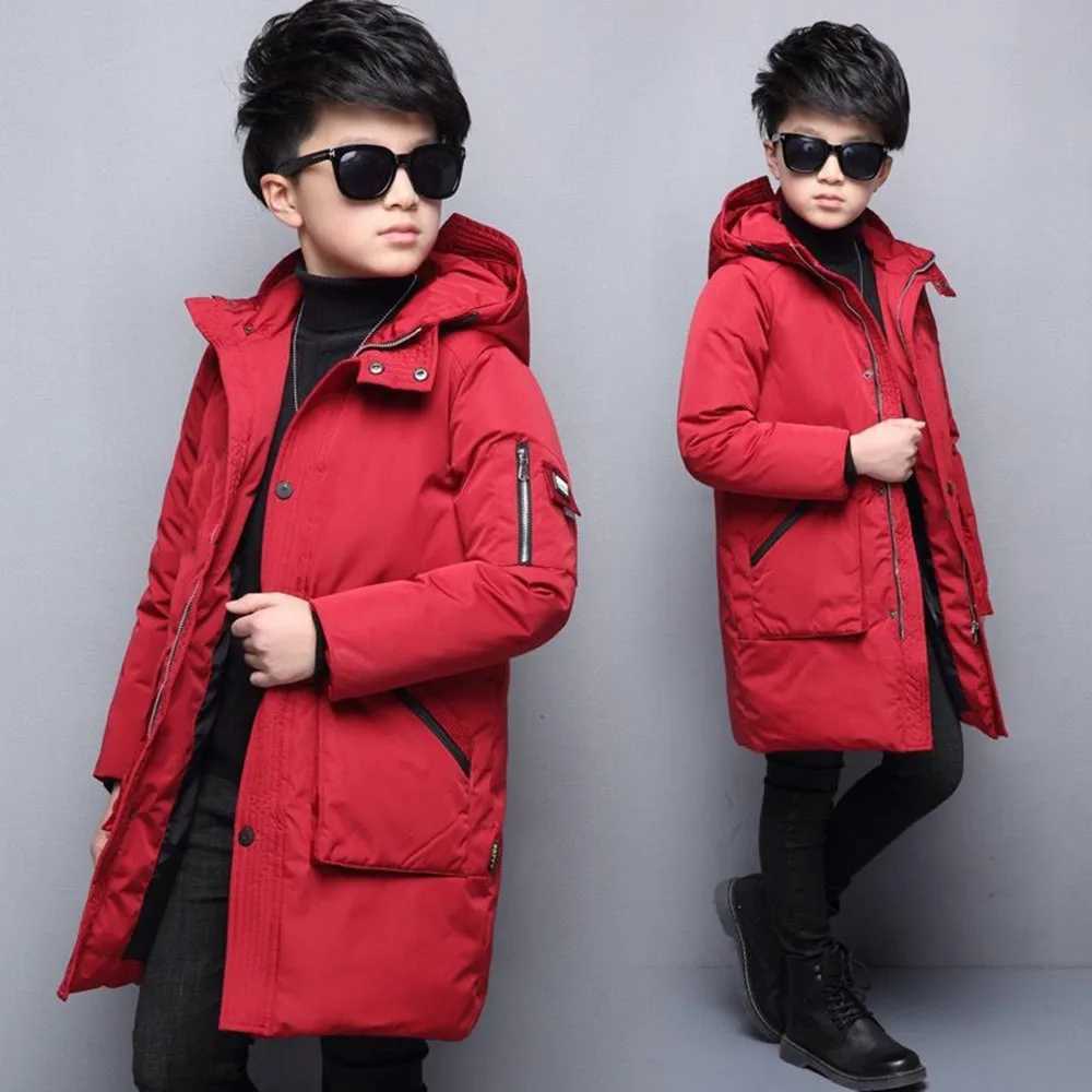 Down Coat -30 boys winter jackets children clothing warm down cotton jacket Hooded coat waterproof thicken outerwear s parka clothes H241010