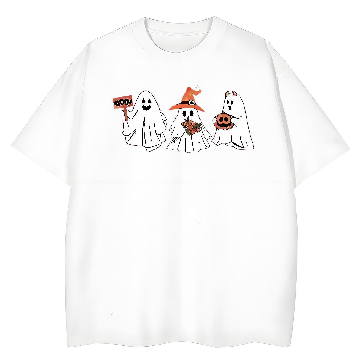 Factory Direct T-Shirts 100% Cotton 230g O Neck Short Sleeves Street Casual halloween Tshirt for Man Woman Lady Plus Size Custom Clothes