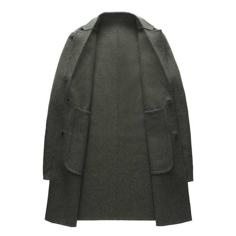 2024 Winter men fashion classic wool coat casual warm woolen trench s high quality Double-sided cloth jacket LX241010