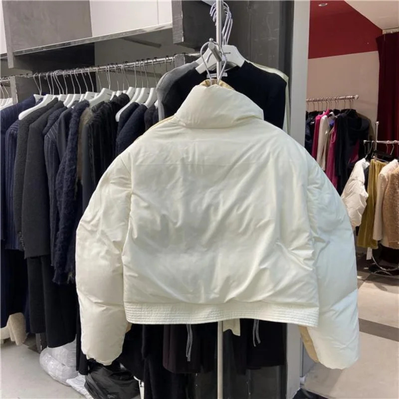 Short Style Parka Solid Vintage Loose Winter Thick Coats Streetwear Fashion Chic Allmatch Casual BF Korean 240930