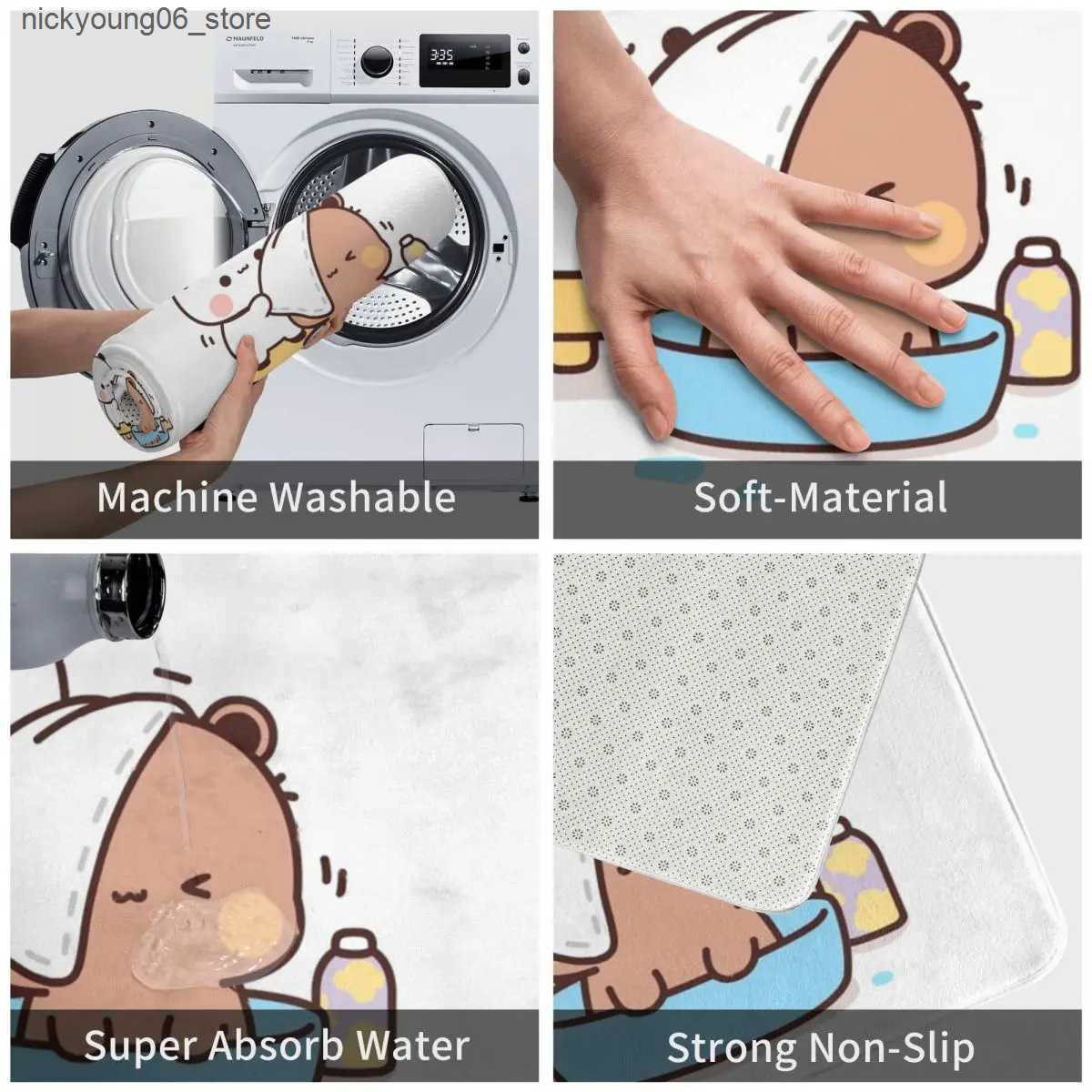 Non-Slip Bath Mats Bubu And Dudu Bath Foot Mat for Shower Home Decor Bear Bath Mat Quick Drying Fashion Bathroom Rug Absorbent Non Slip Toilet Pad L24