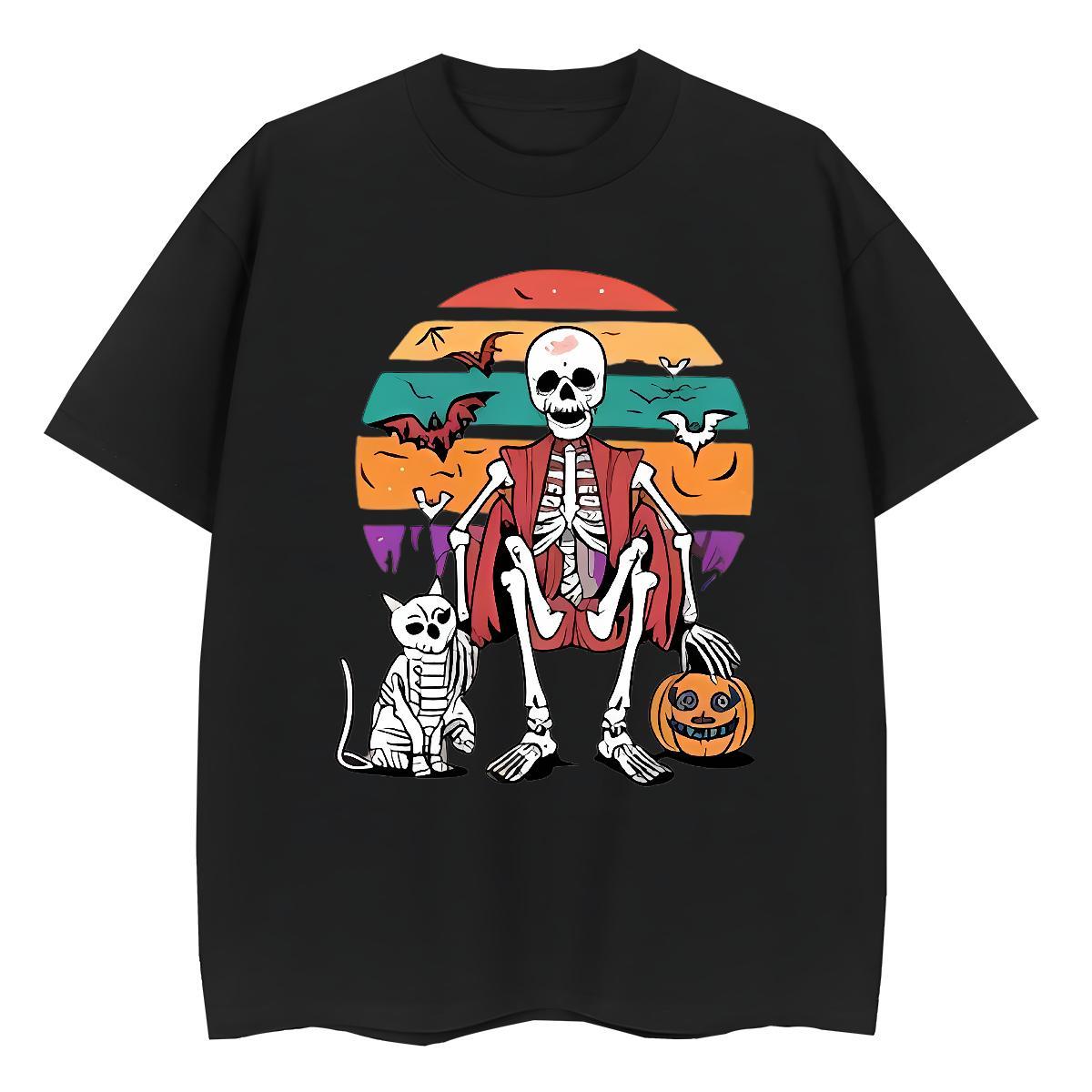 Casual New Women T Shirts 230g 100% Cotton Breathable Soft Outdoor skull Women Tshirts Designer Nice White Plus Size Tops Tees
