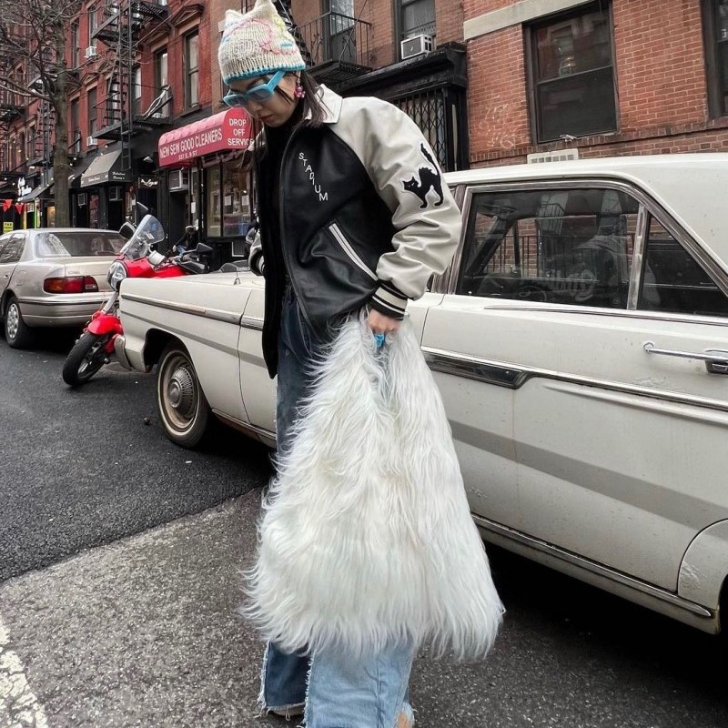 Y2K Shoulder Bag For Woman Colorful Fashion Crossbody Bags Classic Plush Bags Women Lady Hand Bags Ladies Large Capacity Shopping Totes Birthday Gift 