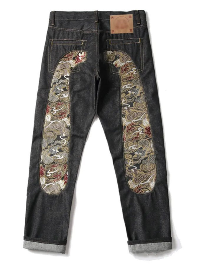 high quality fashionable designer jeans with straight line design retro street casual sports pants washed old jeans
