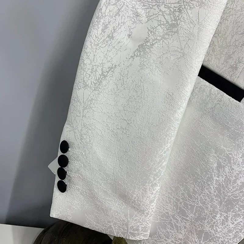 Floral Wedding Tuxedos For Men Suits Slim Fit Shawl Lapel Best Man Suit Jacket With Pants Vest 3 Pcs Groom Fashion Costume 2024