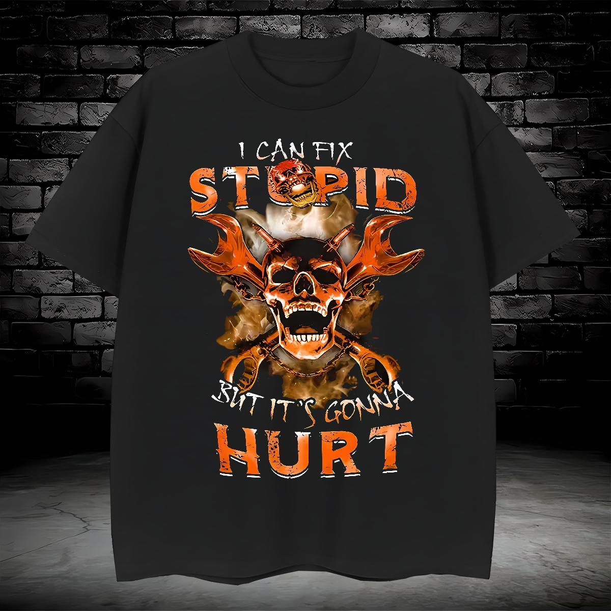 Cool Design Men T Shirts 230g Pure Cotton skull Sports Casual Custom Printing O-Neck Short Sleeve Couples T Shirts Casual New Tees