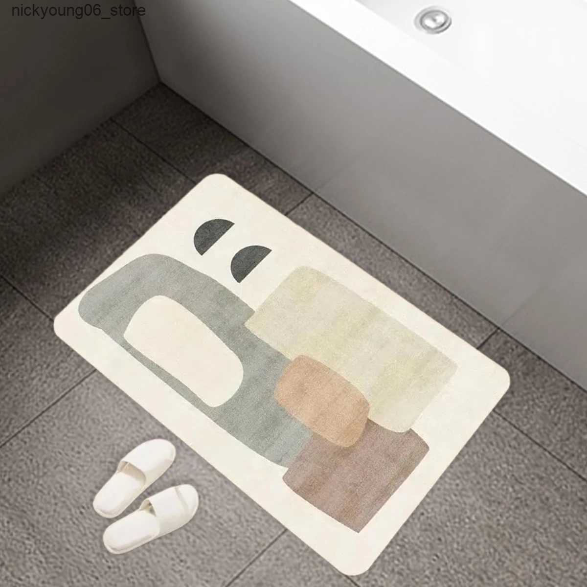 Non-Slip Bath Mats Japanese Wabi-sabi Living Room Carpet Luxury Bedroom Decor Abstract Carpet Modern Nordic Lounge Rug Washable Non-slip Floor Mat L24