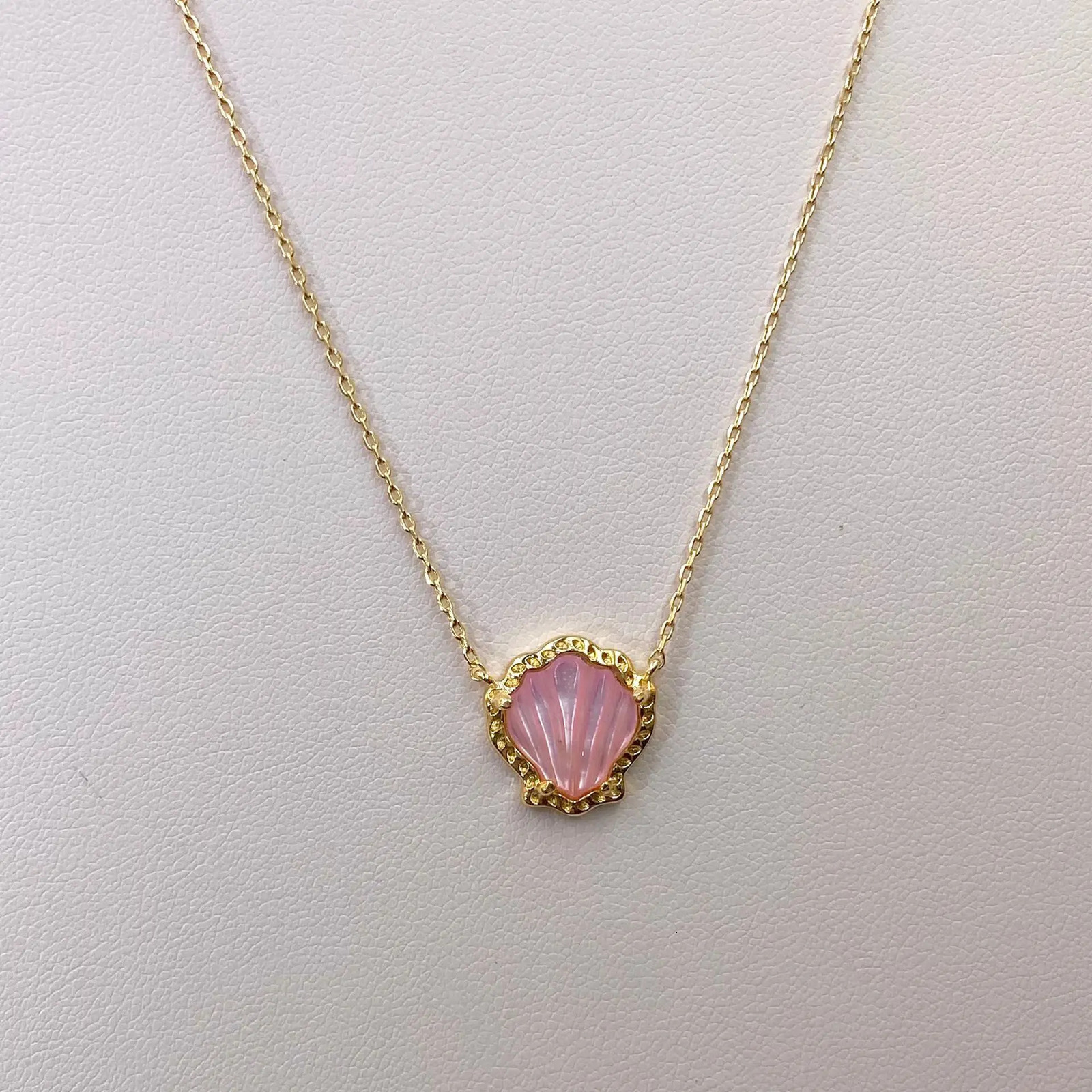 Kenya Europe and The United States 2024 Summer Sweet Fresh Pearl Scallop Simple Versatile Pendant Necklace 241009