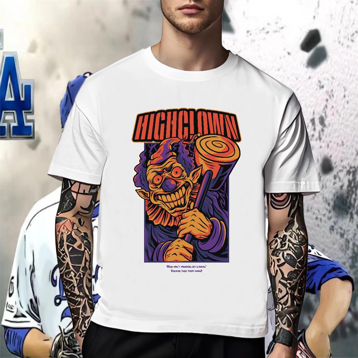 Popular T Shirts Men 100% Cotton 230g scary Street wear Hip Hop Floral Print O Neck Short Sleeves Couples T Shirts Classic Casual Wear