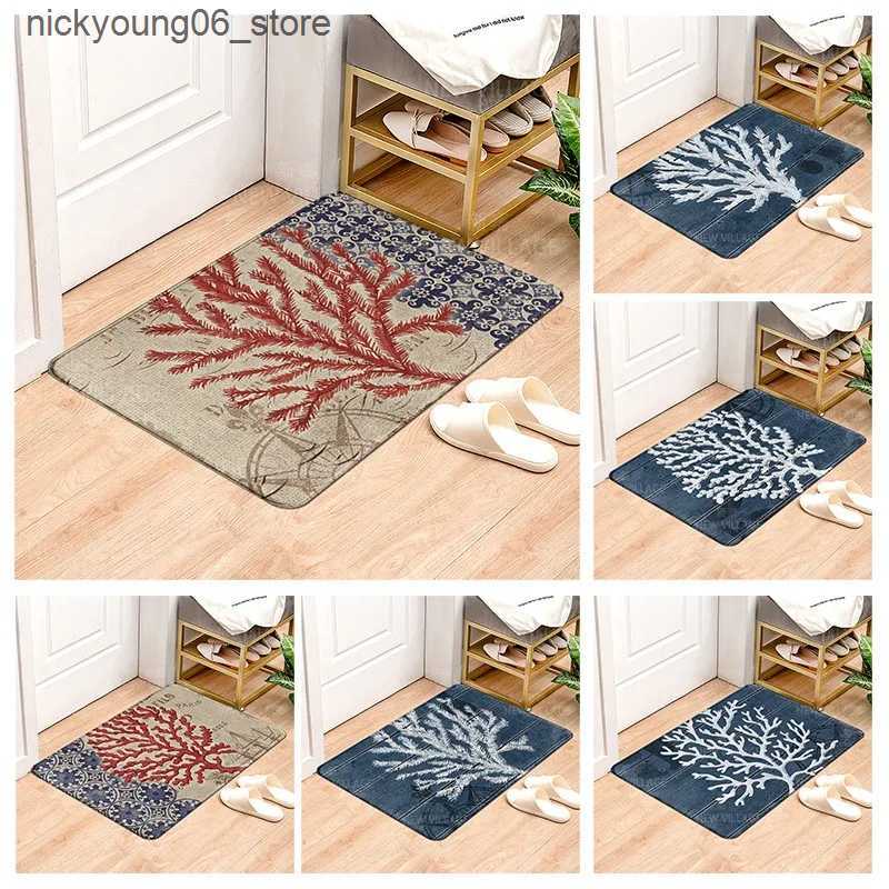 Non-Slip Bath Mats Hawaiian style non slip shower mat bathroom carpet home decoration floor mat kitchen bedroom living room soft absorbing door mat L2