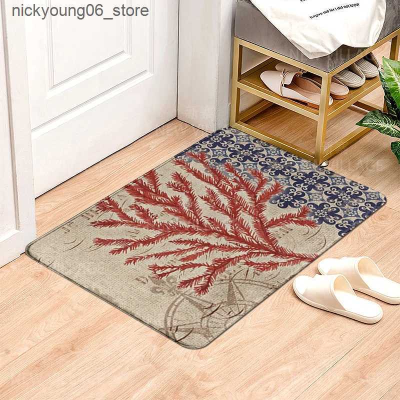 Non-Slip Bath Mats Hawaiian style non slip shower mat bathroom carpet home decoration floor mat kitchen bedroom living room soft absorbing door mat L2