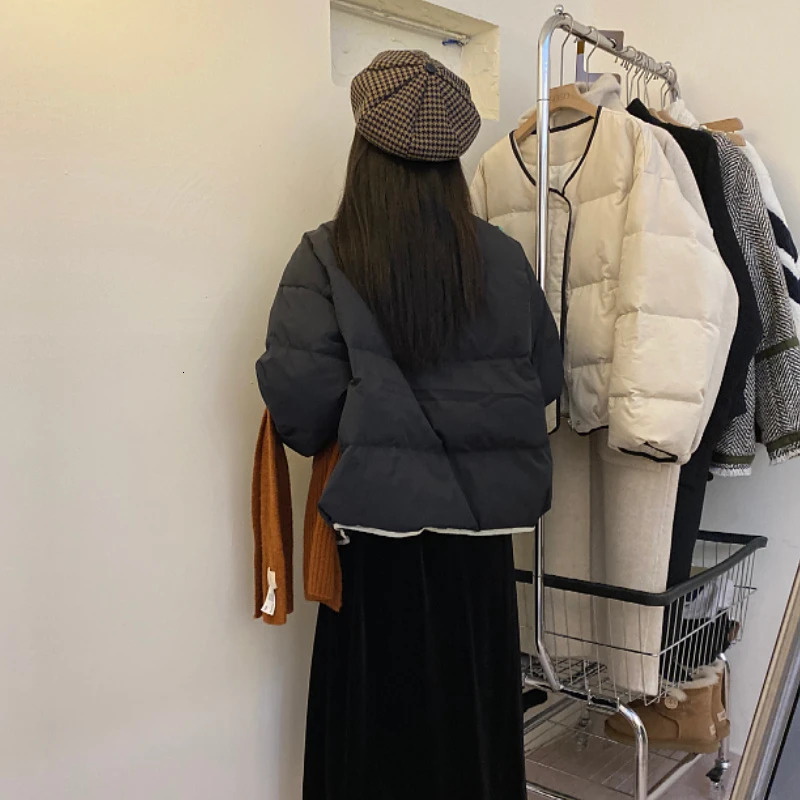 Short Style Puffer Parka Retro Thicker Warm Soft Allmatch Harajuku Daily Fashion Casual Zipper Chic Streetwear Jackets 240930