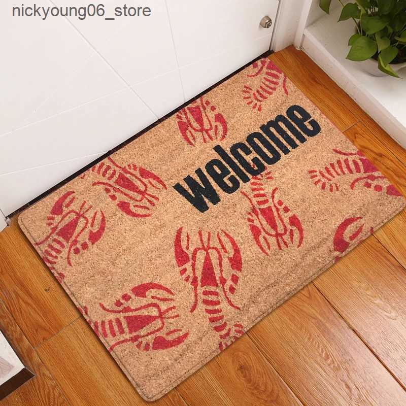Non-Slip Bath Mats Door Mat Entrance Mat Welcome Flowers Patten Non-slip Doormat front doormats outdoor decor indoor funny floor mats bath rug L240910