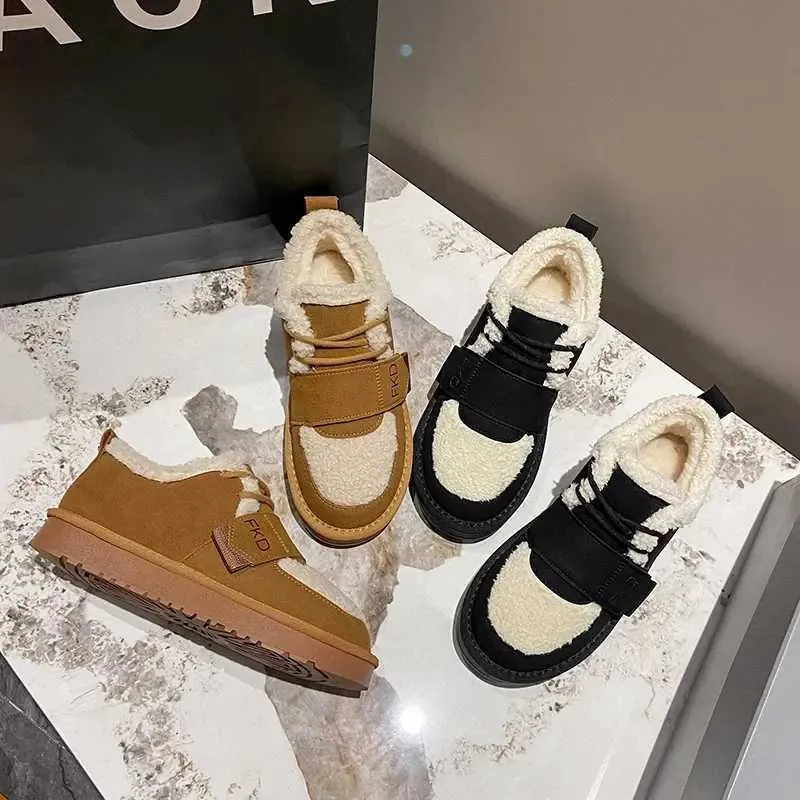 Womens Snow Solid Boots For Women 2023 New Winter Warm Short Boot With And Thick Plush Shoes Xw6.5 Booties