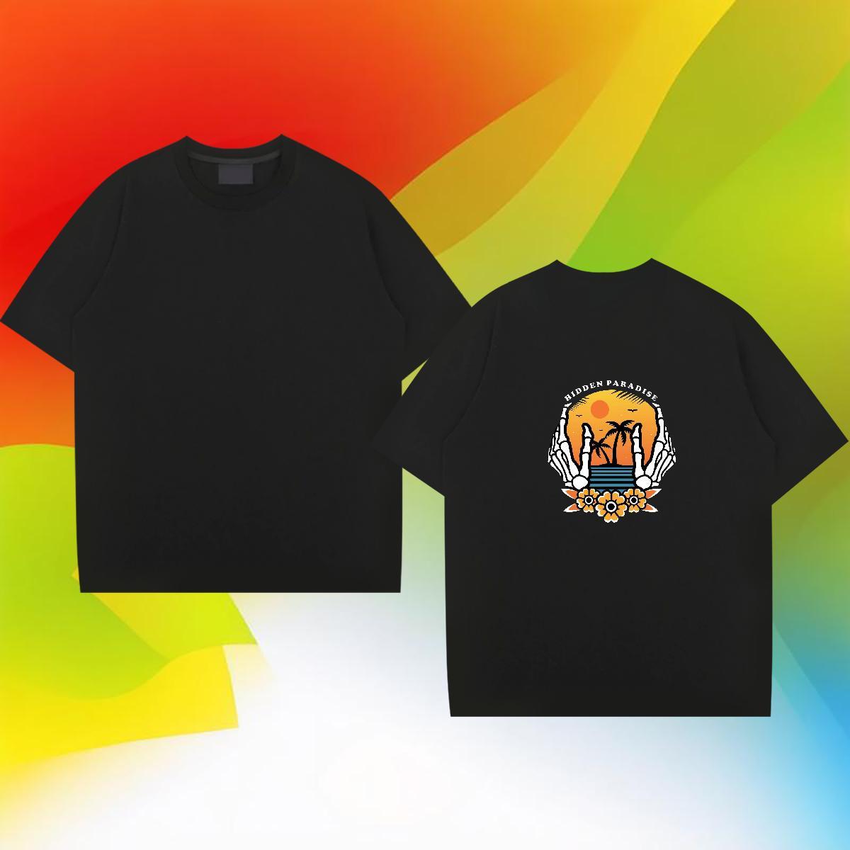 Cool T-Shirts 230g 100% Cotton skull Outdoor Custom Cartoon Breathable Short Sleeve Men Tshirts Classic Casual Tops