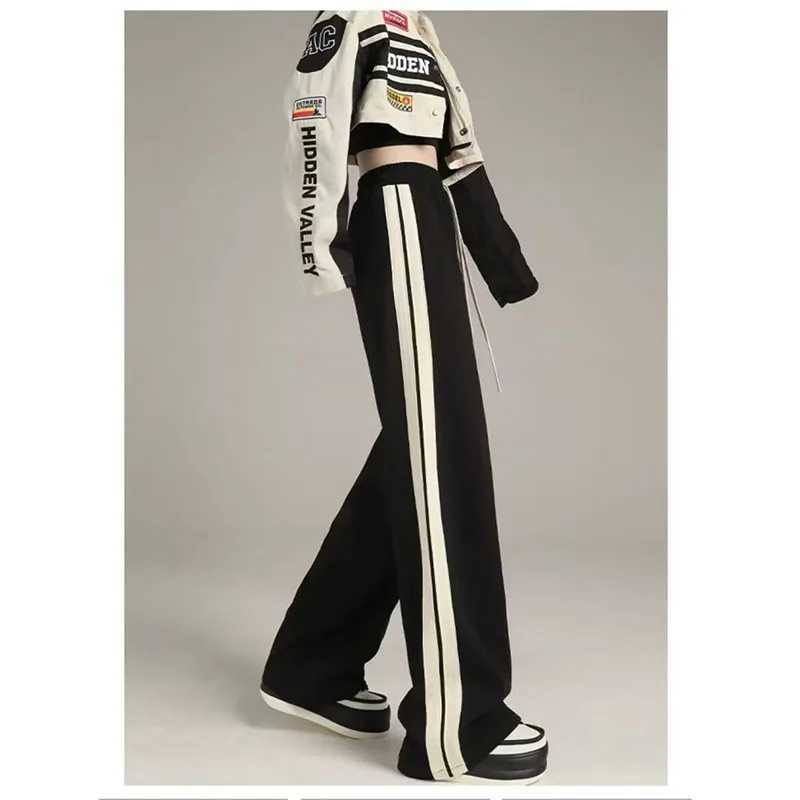 Summer striped mens and womens fashion brand Vibe wide leg casual pants loose straight leg casual sports pants from the United States W241009